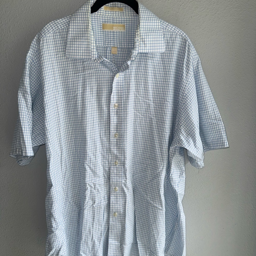 Men's Michael Kors Blue Checkered Shirt